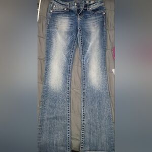Miss Me Flare Jeans in Faded Blue